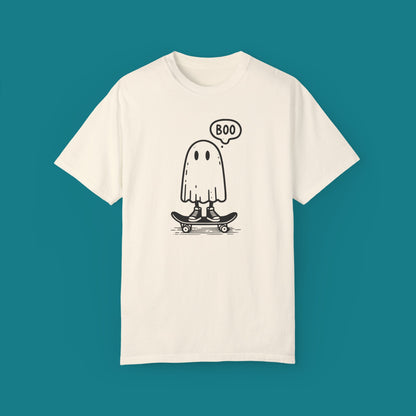 Boo - Skateboarding Ghost Halloween Shirt