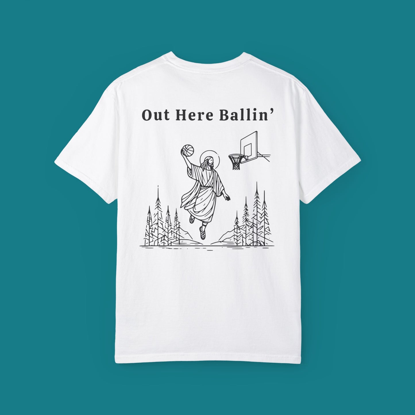 Out Here Ballin - Back print - Unisex Cotton Shirt